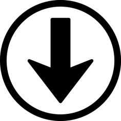 Navigation Arrow Down Button Engraving Svg Design, Free Vectors File